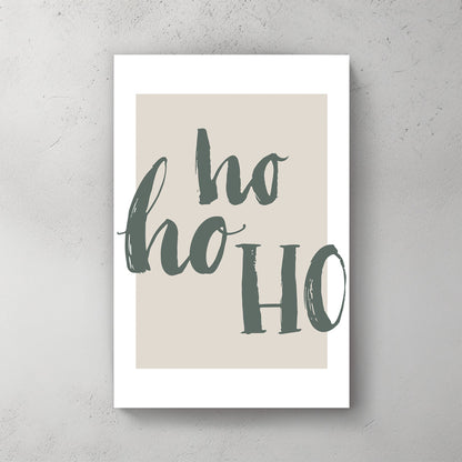 minimalist ho ho ho Christmas typography wall art print