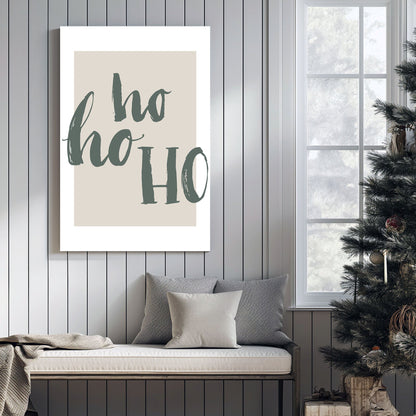 minimalist ho ho ho Christmas typography wall art print