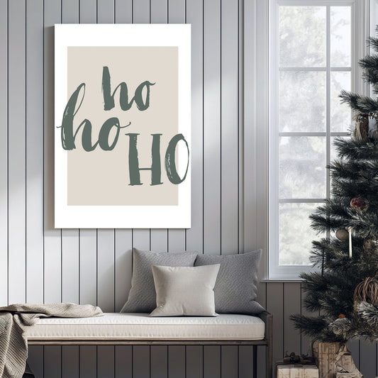minimalist ho ho ho Christmas typography wall art print