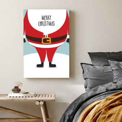 playful Santa Merry Christmas holiday wall art print
