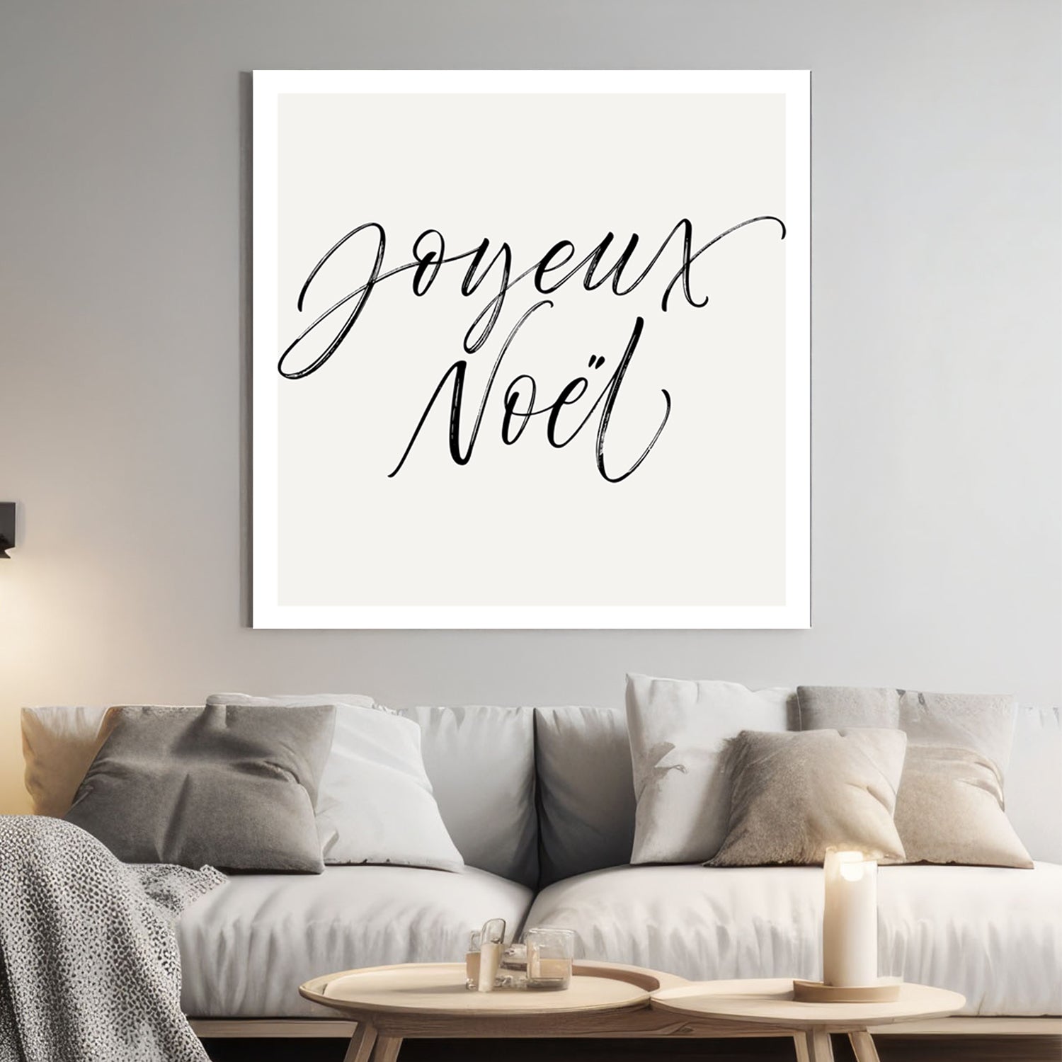 Joyeux Noël minimalist holiday typography wall art print