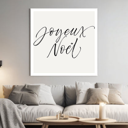 Joyeux Noël minimalist holiday typography wall art print