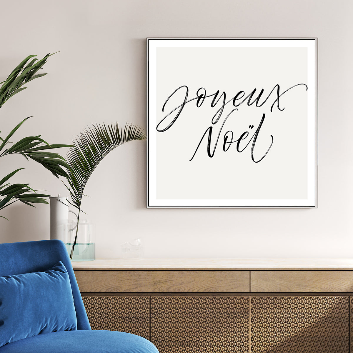 Joyeux Noël minimalist holiday typography wall art print
