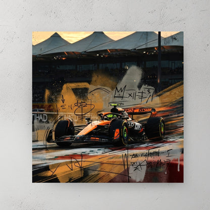McLaren F1 car with graffiti and street art doodles wall art