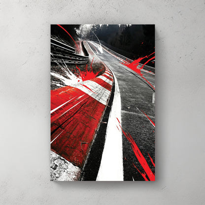 Nürburgring Nordschleife race track corner street art style wall art.
