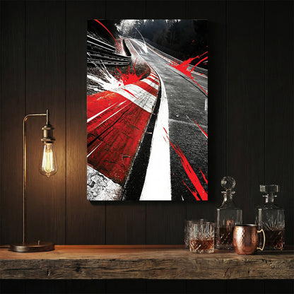Nürburgring Nordschleife race track corner street art style wall art.