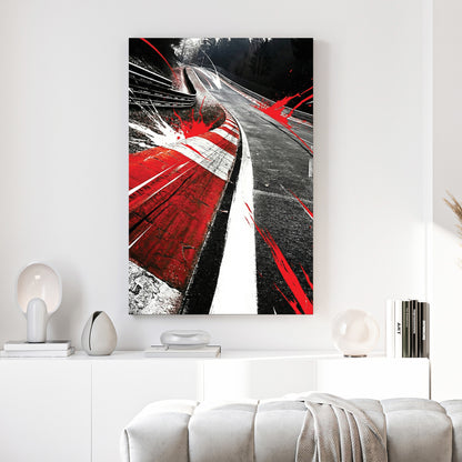 Nürburgring Nordschleife race track corner street art style wall art.