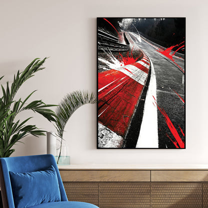 Nürburgring Nordschleife race track corner street art style wall art.