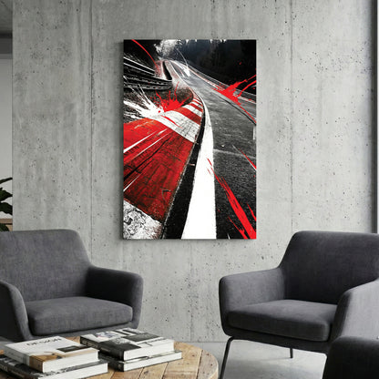 Nürburgring Nordschleife race track corner street art style wall art.