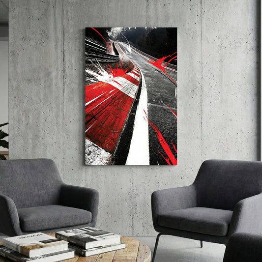 Nürburgring Nordschleife race track corner street art style wall art.