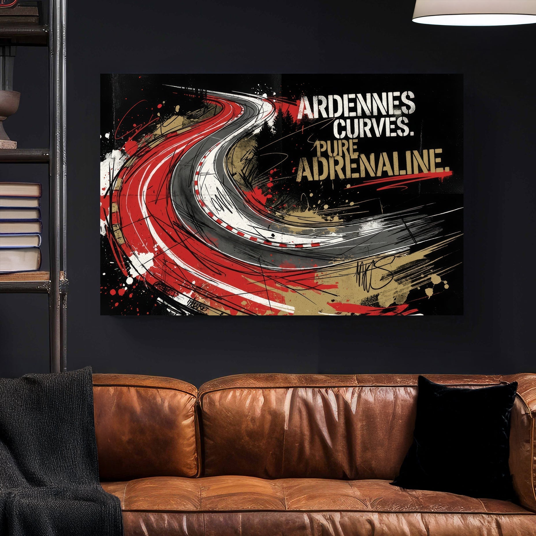 Spa-Francorchamps Ardennes Curves racing track street art wall art.