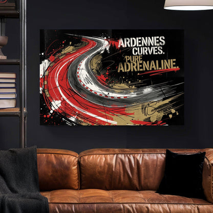 Spa-Francorchamps Ardennes Curves racing track street art wall art.