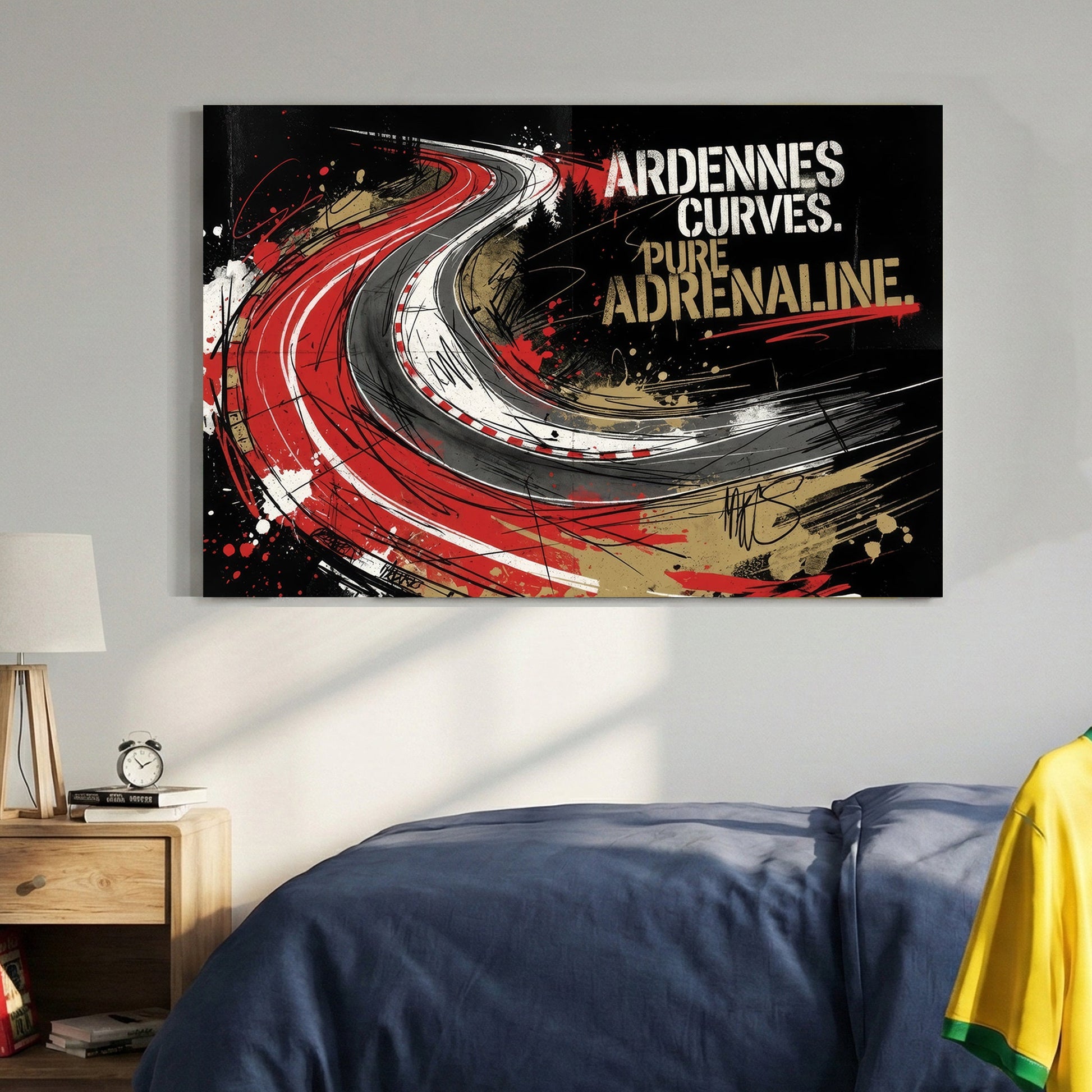 Spa-Francorchamps Ardennes Curves racing track street art wall art.