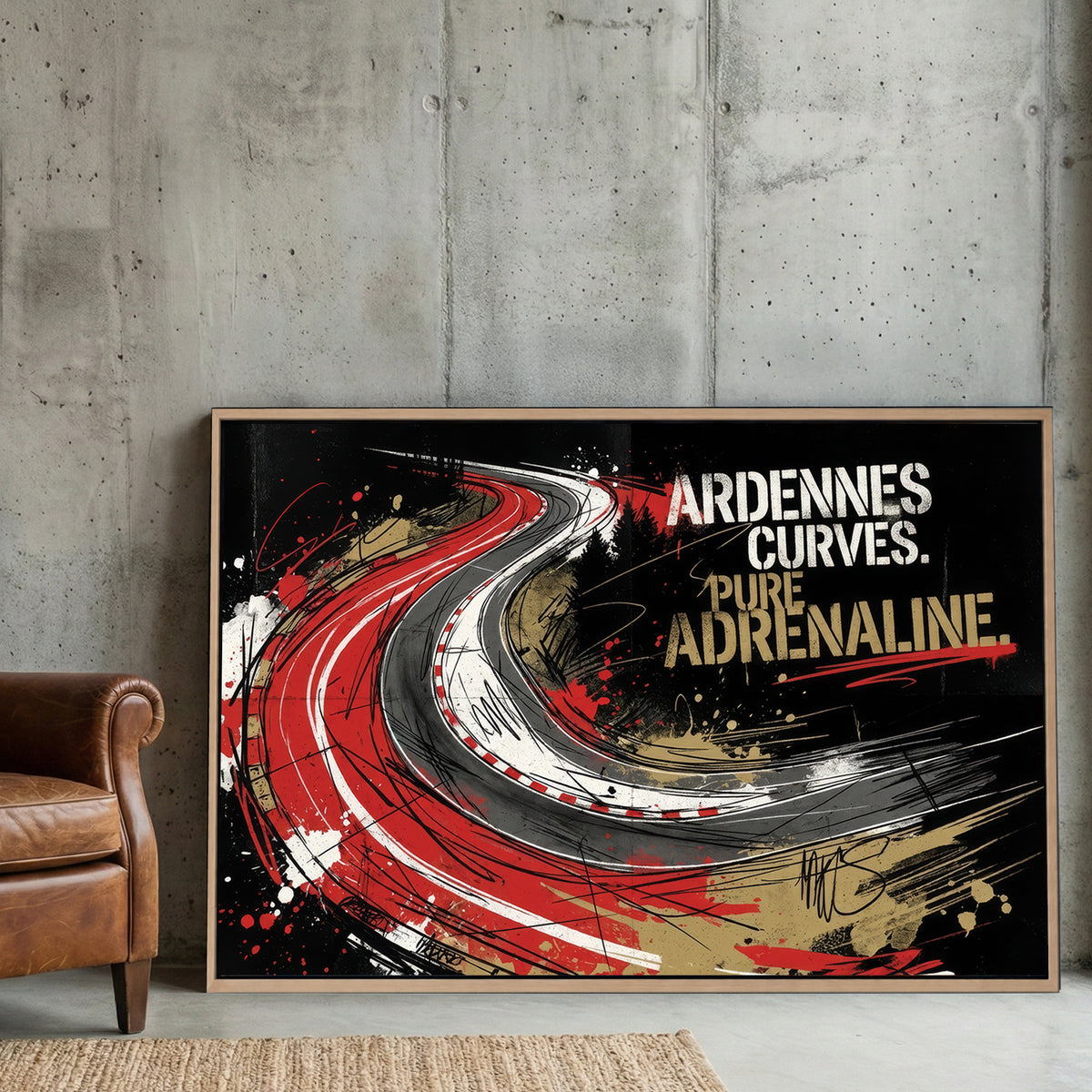 Spa-Francorchamps Ardennes Curves racing track street art wall art.