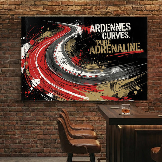 Spa-Francorchamps Ardennes Curves racing track street art wall art.