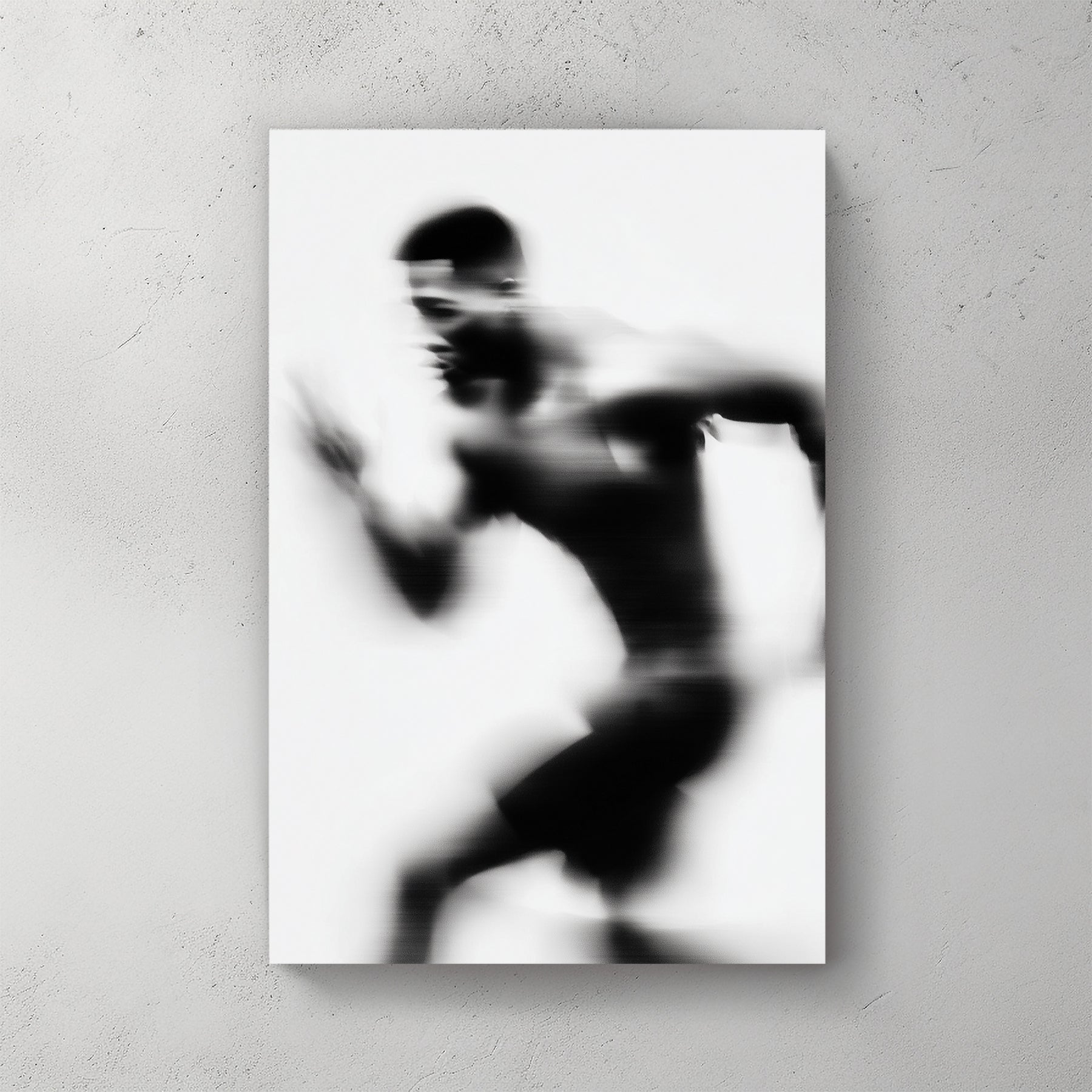 Motion blur monochrome of athlete running wall art