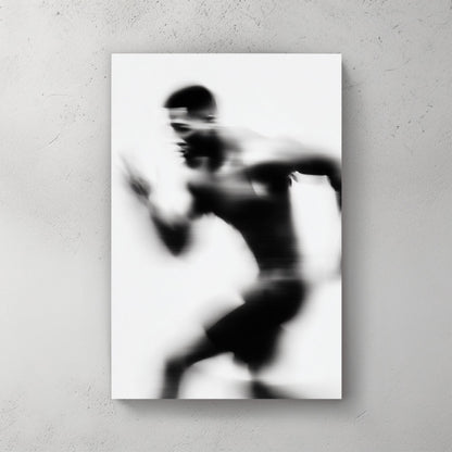 Motion blur monochrome of athlete running wall art
