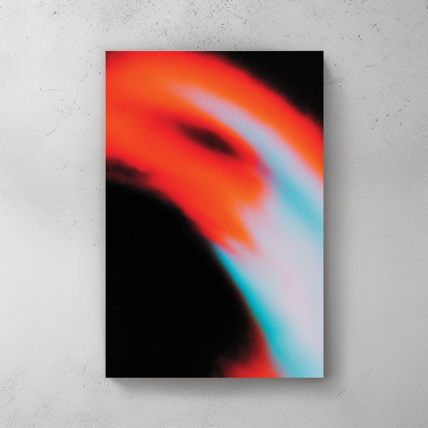 Abstract red and blue motion blur wall art.