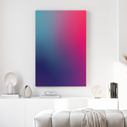 Abstract teal and pink gradient minimalism wall art