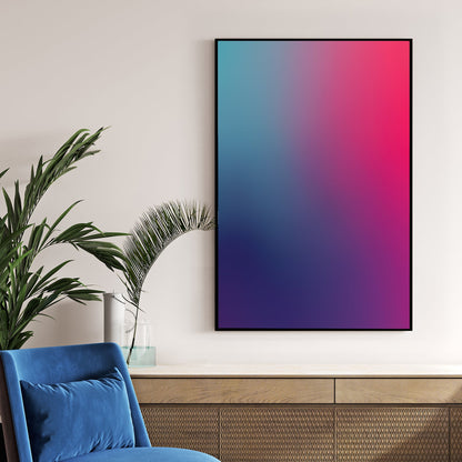Abstract teal and pink gradient minimalism wall art