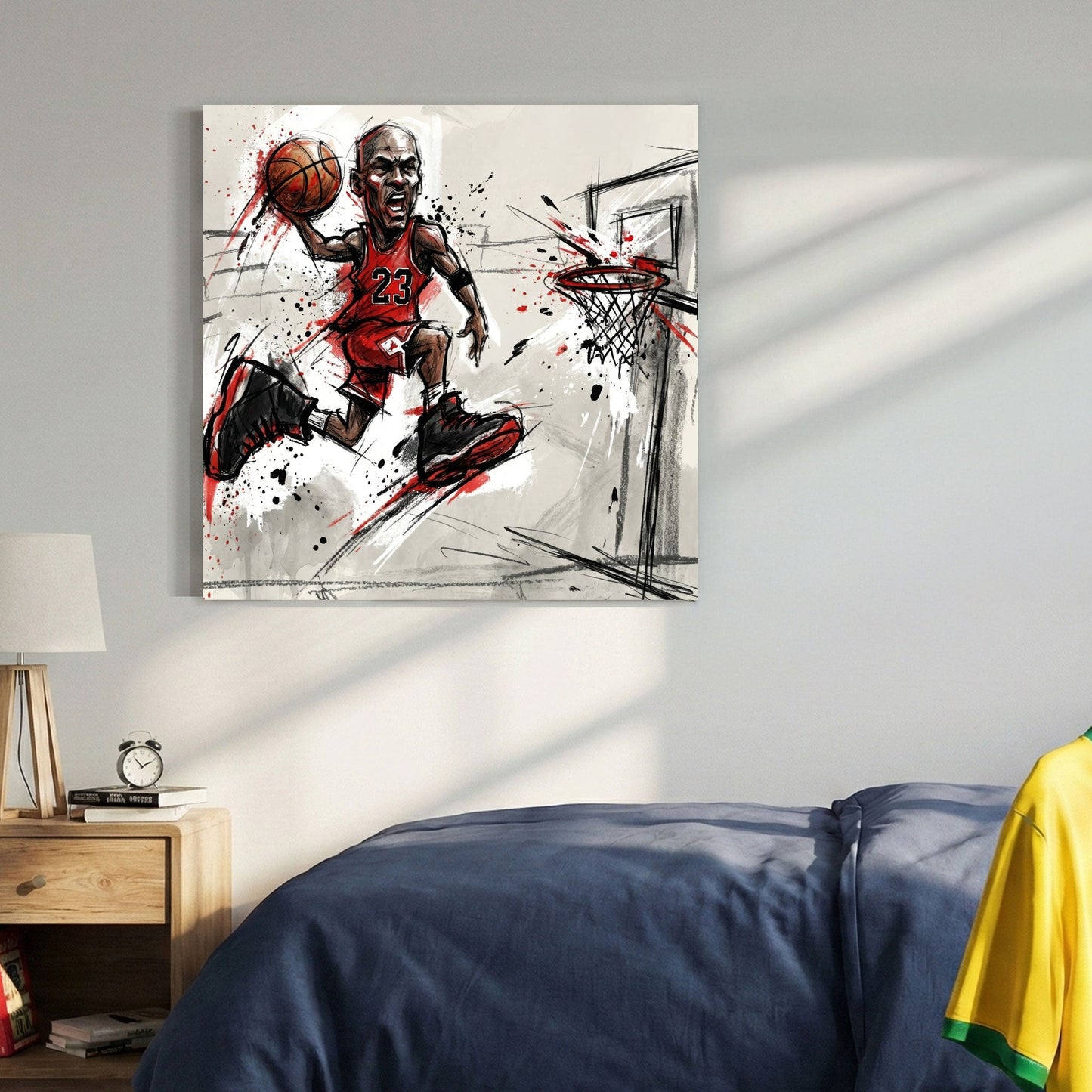 Michael Jordan #23 Chicago Bulls basketball sketch ink wall art print