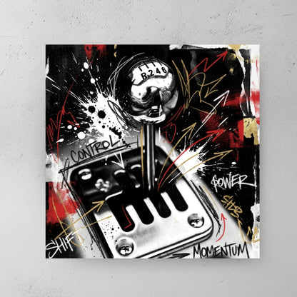 Vintage muscle car shifter 8-ball street art graffiti wall art print