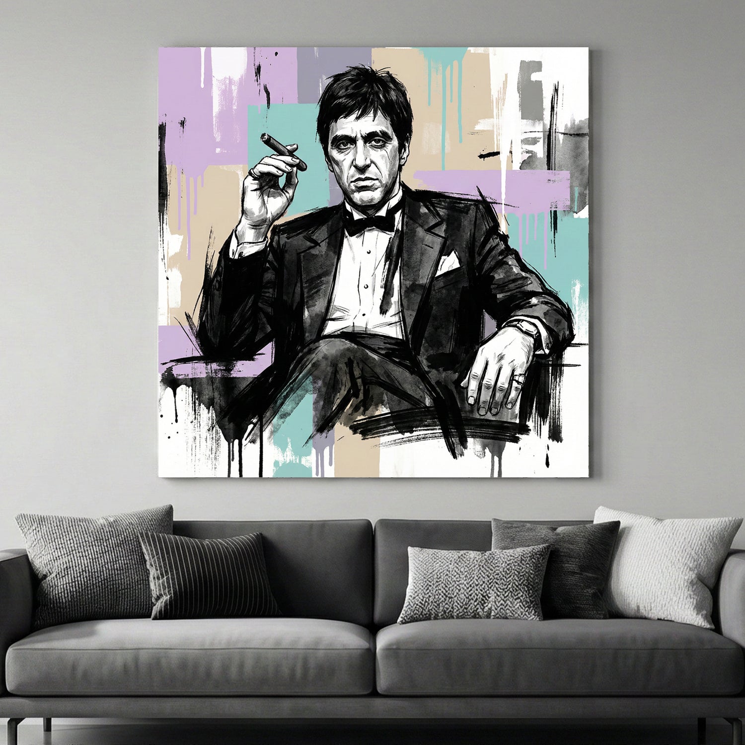 Tony Montana Scarface pop art portrait wall art print sketch