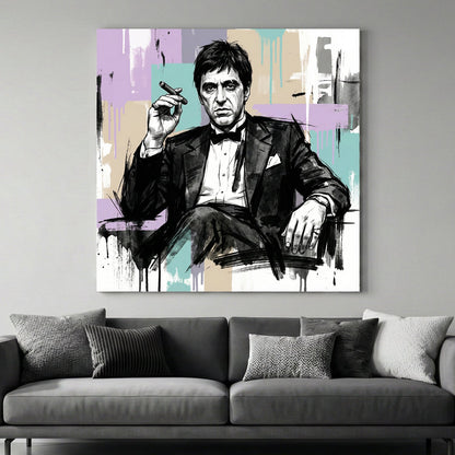 Tony Montana Scarface pop art portrait wall art print sketch