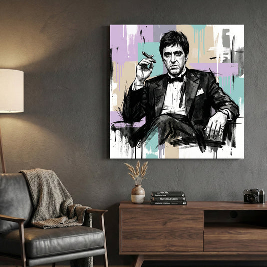 Tony Montana Scarface pop art portrait wall art print sketch