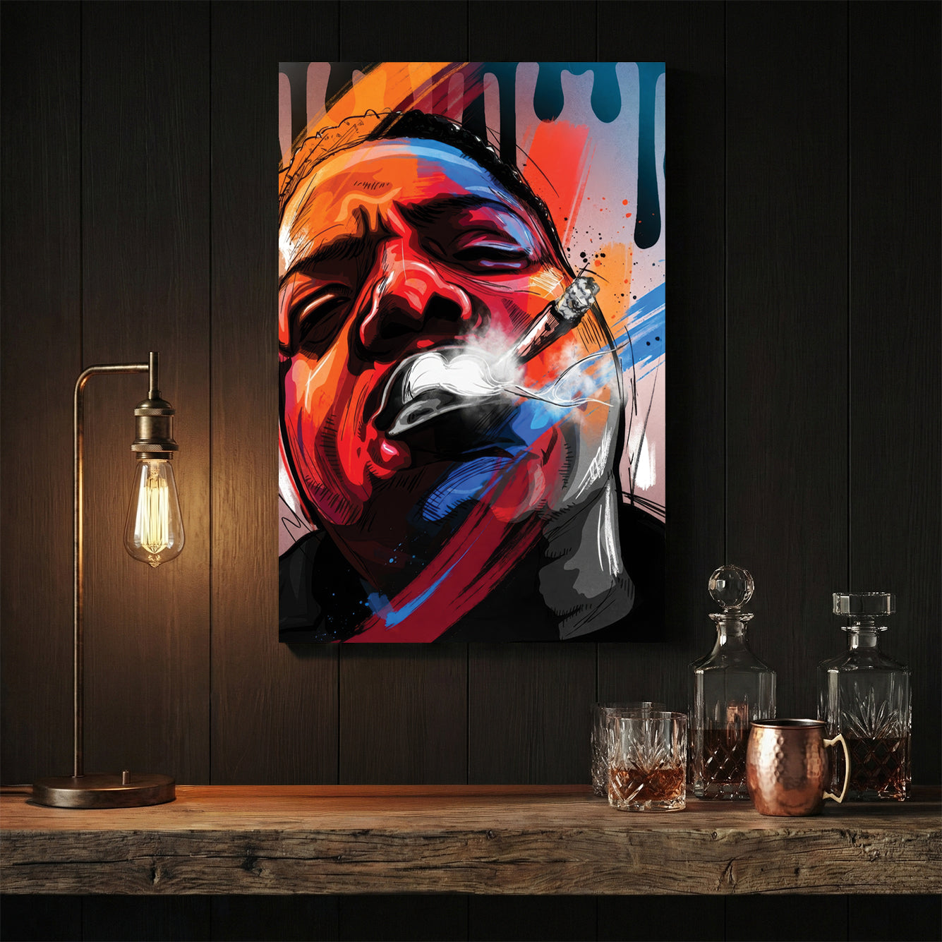Notorious B.I.G. pop art portrait wall art print colourful