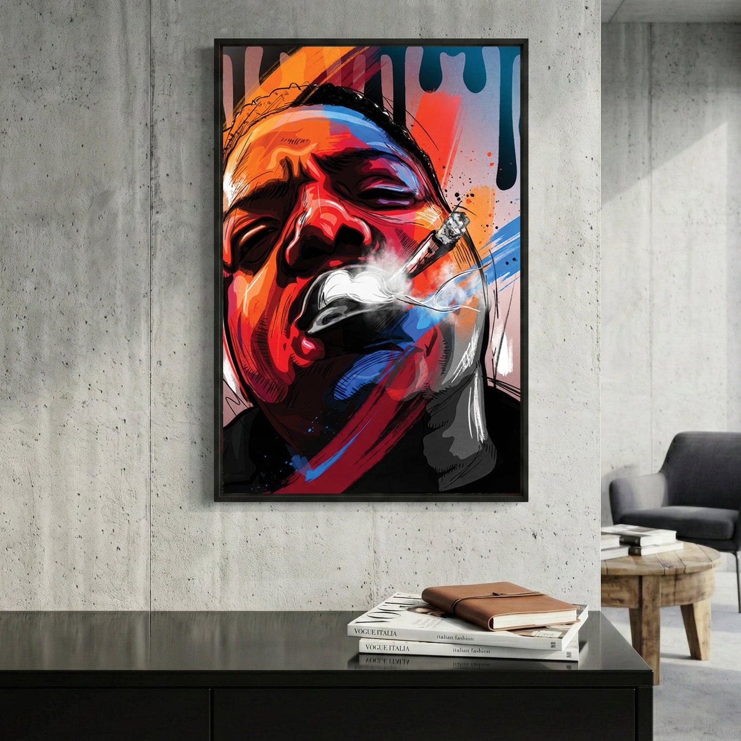 Notorious B.I.G. pop art portrait wall art print colourful