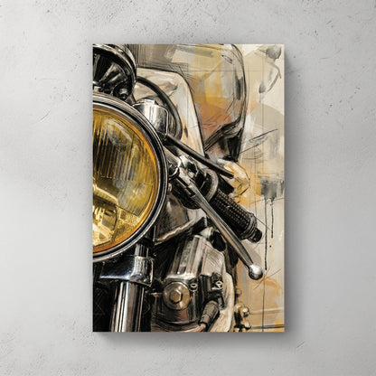 Harley Davidson headlight sketch vintage wall art print motorcycle