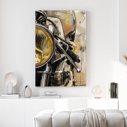 Harley Davidson headlight sketch vintage wall art print motorcycle