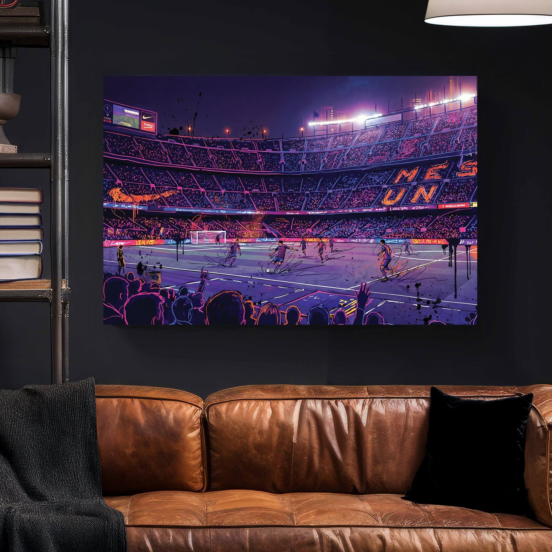 Barcelona FC Stadium neon urban wall art print football