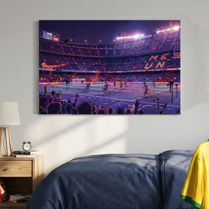 Barcelona FC Stadium neon urban wall art print football