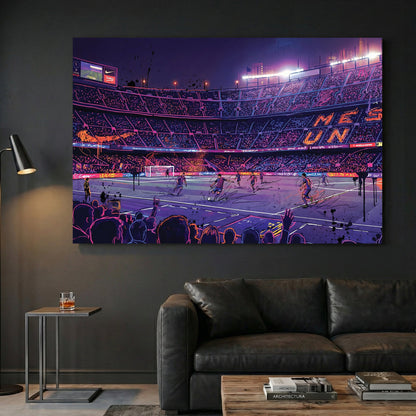 Barcelona FC Stadium neon urban wall art print football