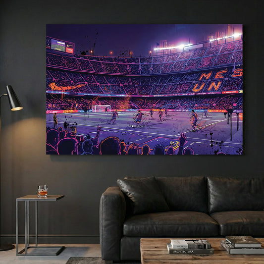 Barcelona FC Stadium neon urban wall art print football