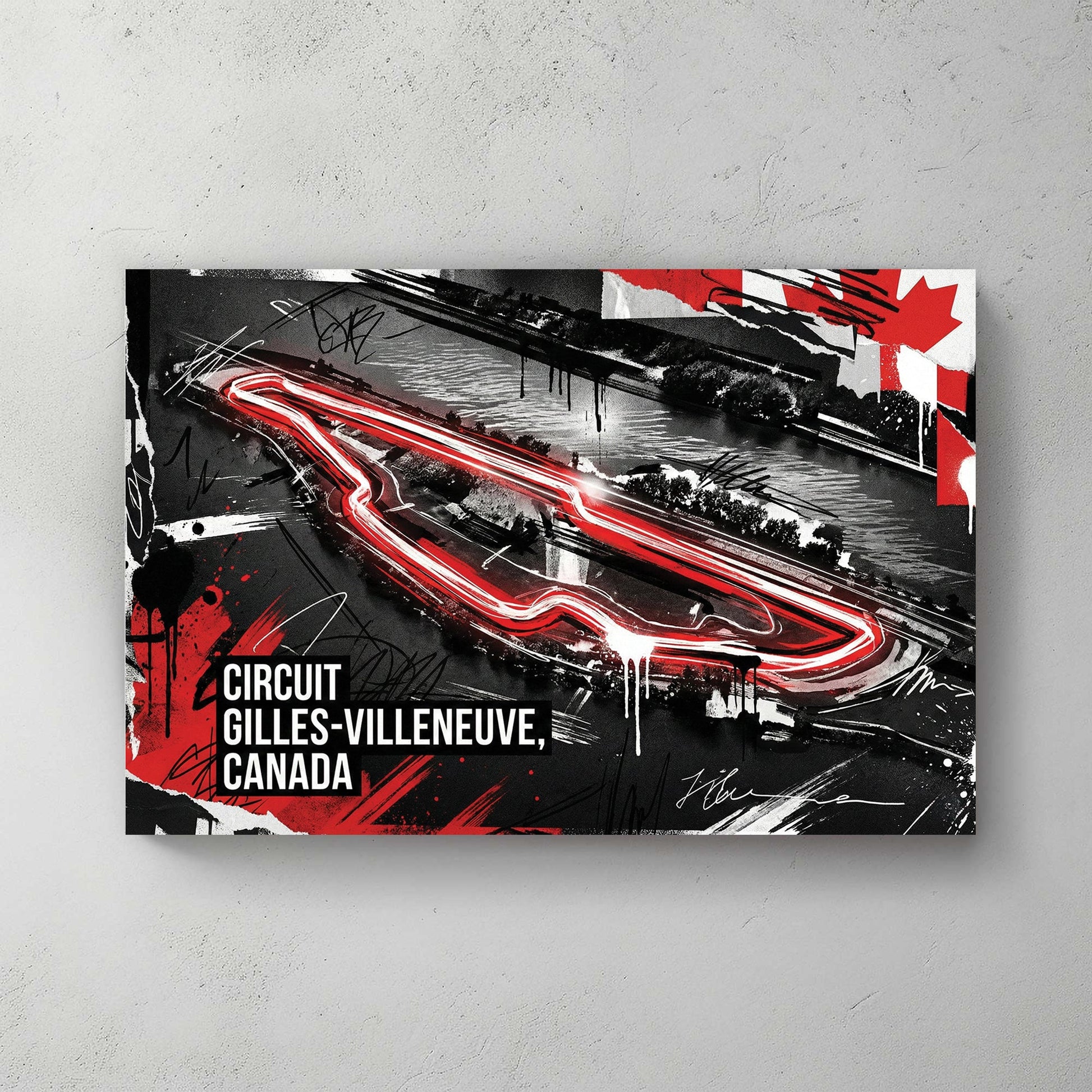Circuit Gilles-Villeneuve Canadian racetrack neon racing wall art
