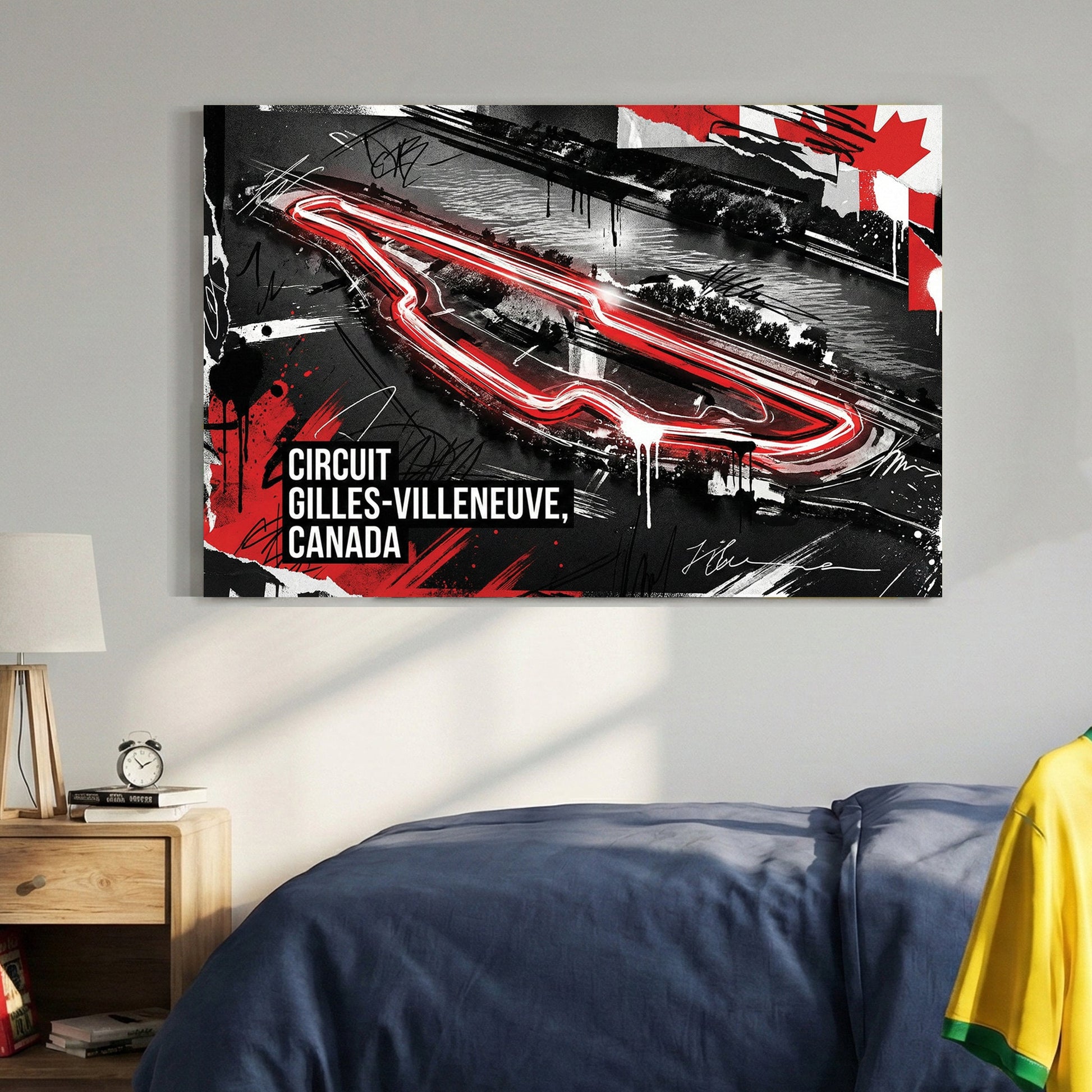 Circuit Gilles-Villeneuve Canadian racetrack neon racing wall art