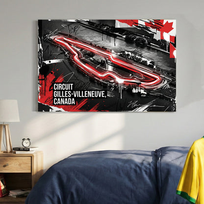 Circuit Gilles-Villeneuve Canadian racetrack neon racing wall art