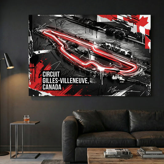 Circuit Gilles-Villeneuve Canadian racetrack neon racing wall art
