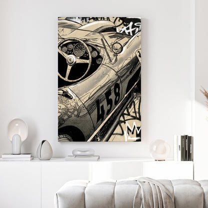 Vintage Ferrari sketch retro graffiti automotive wall art print