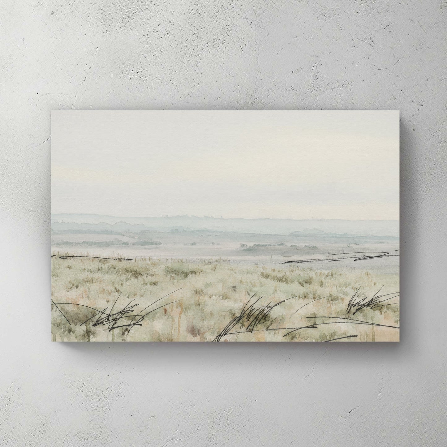 Coastal beach dunes beach grass watercolour landscape wall art