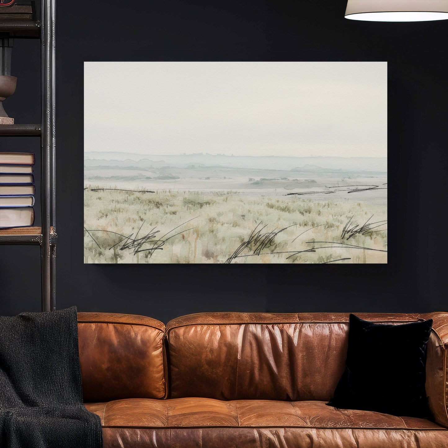 Coastal beach dunes beach grass watercolour landscape wall art