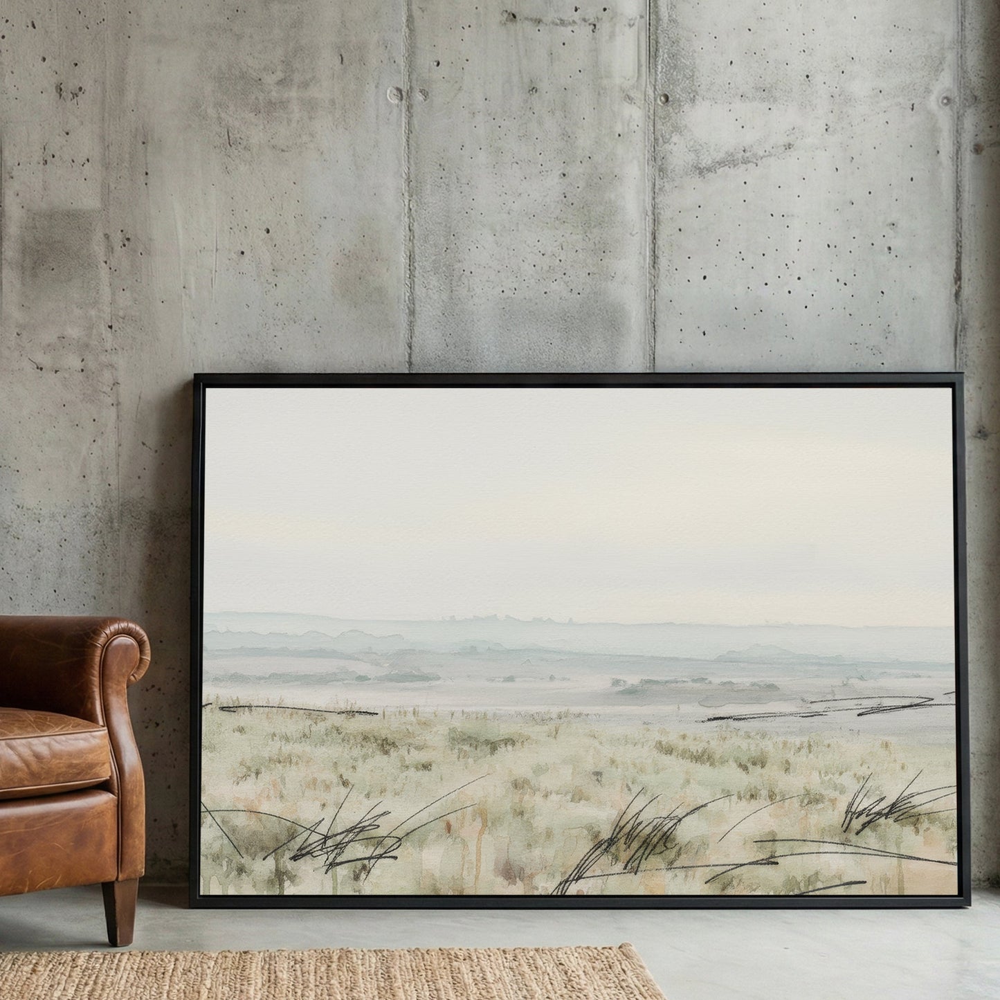 Coastal beach dunes beach grass watercolour landscape wall art