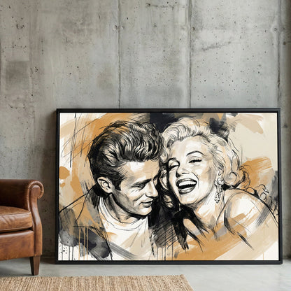 Marilyn Monroe and James Dean classic Hollywood portrait