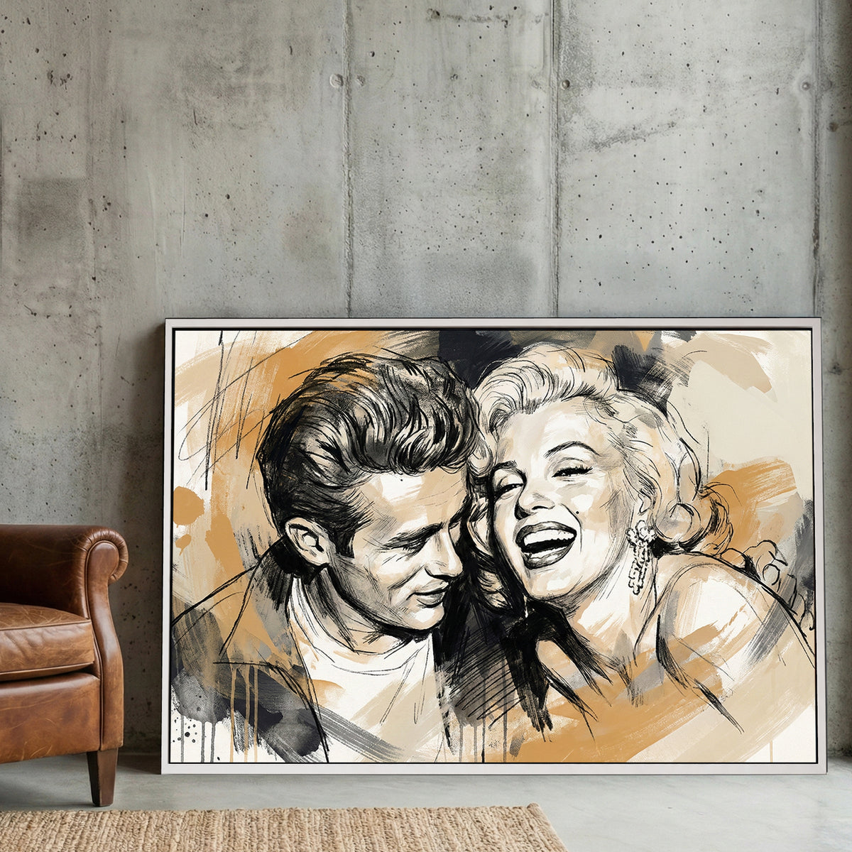 Marilyn Monroe and James Dean classic Hollywood portrait