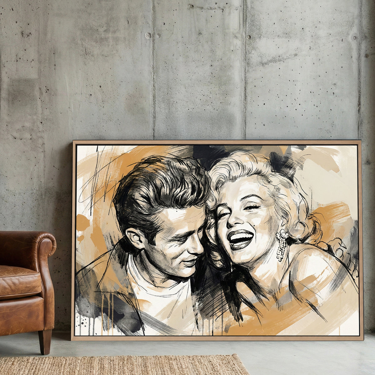 Marilyn Monroe and James Dean classic Hollywood portrait