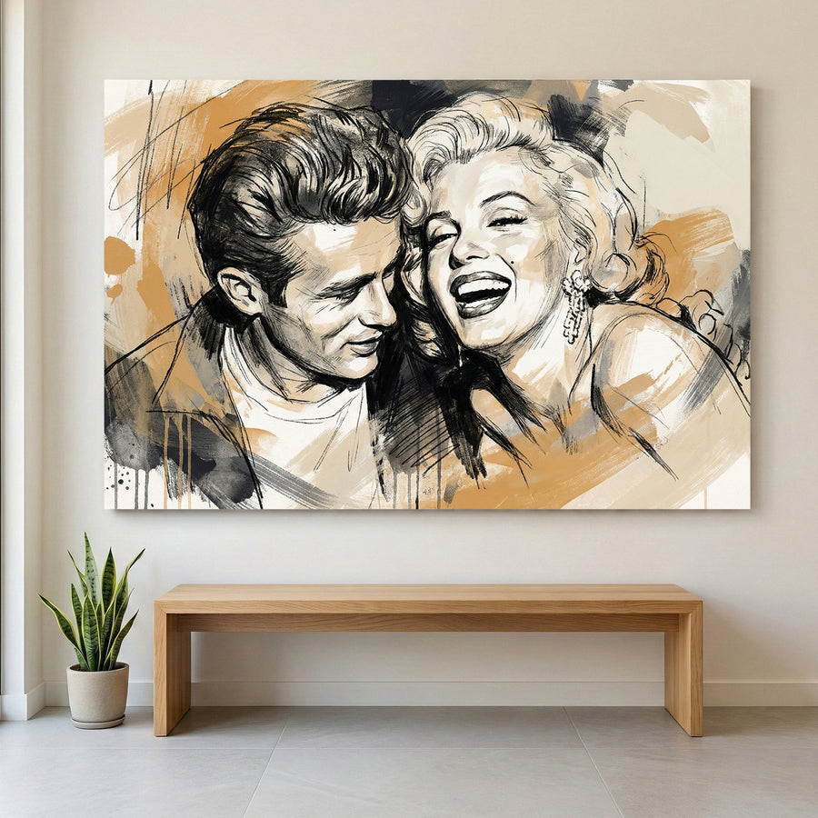 Marilyn Monroe and James Dean classic Hollywood portrait