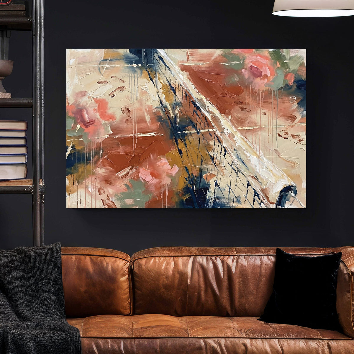 Abstract tennis court mesh watercolour modern art